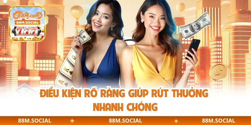 Điều kiện rõ ràng giúp rút thưởng nhanh chóng